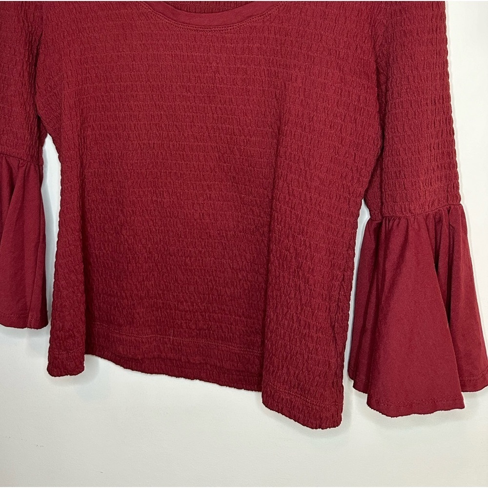 Anthropologie Smocked Bell-Sleeve Top Size Medium - Picture 7 of 10